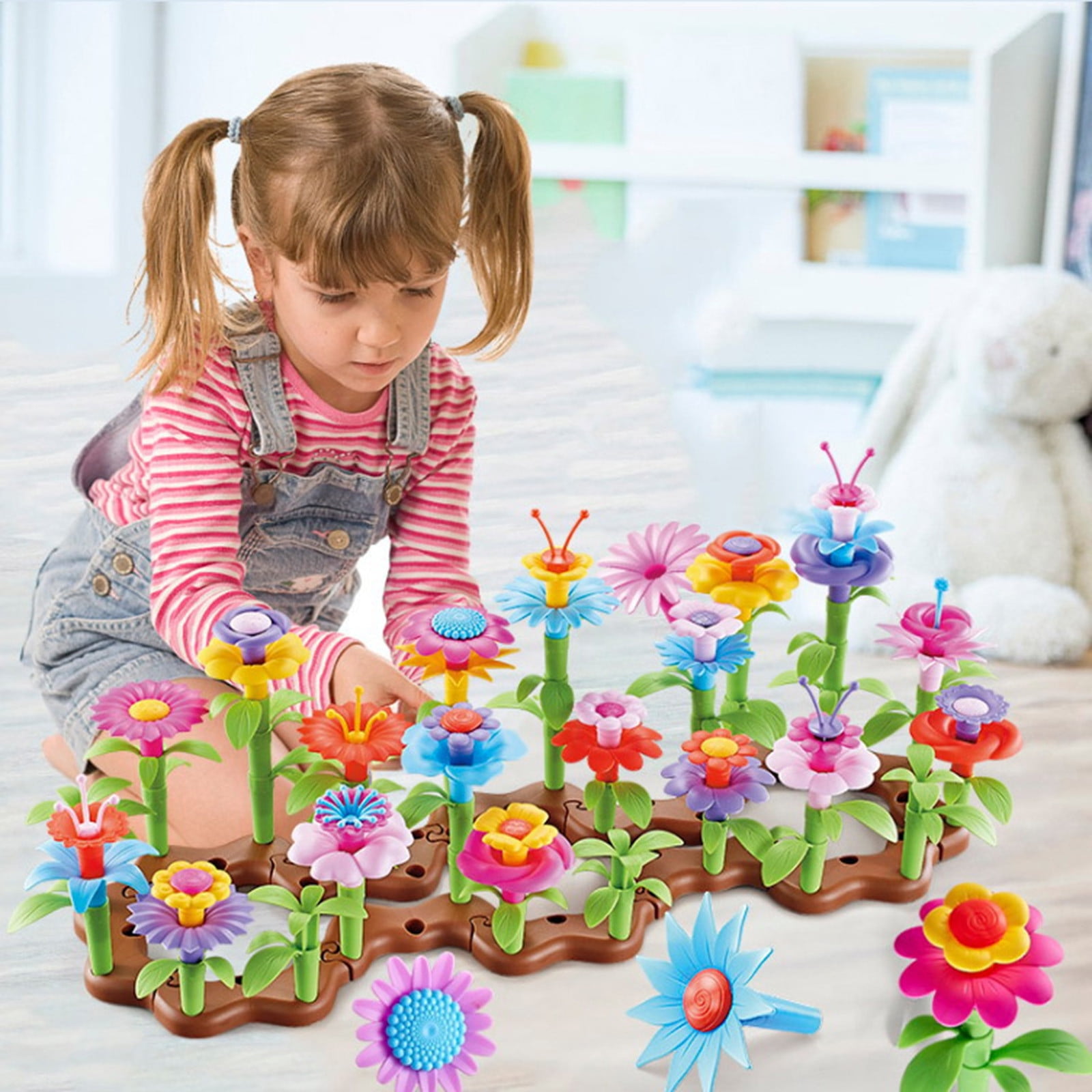 Fjnjuu Building Blocks Toys for Toddlers 1-3, Kids Assembling Garden ...