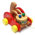 thumbnail image 1 of Fjnjuu Toy Car Wooden Pull Along Drumming Bear Toy Percussion Pull Toy with Natural Drum Sounds No Battery Needed Small Toy Car for Indoor Play, 1 of 7