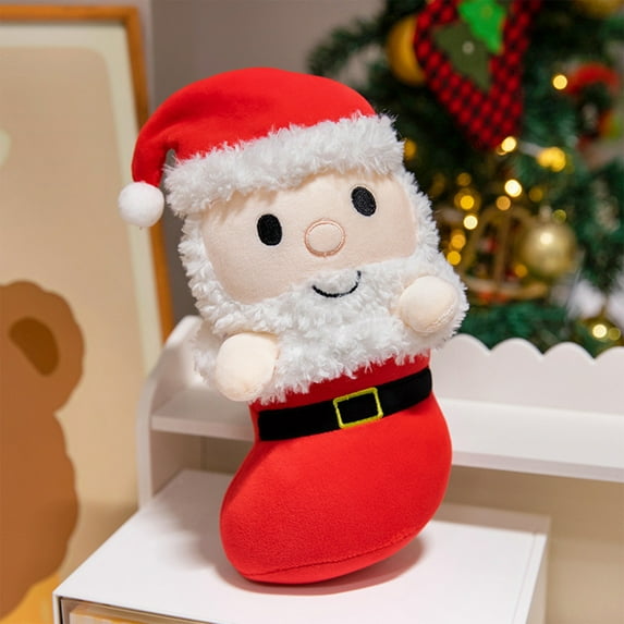 Fjnjuu Toys 6-12 Months, Toddler Toys Christmas Tree Decorations Santa Claus and Penguin Plush Toys Christmas Gifts for Kids