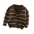 thumbnail image 1 of Fjofpr 50% off Clear! Baby Boy Clothes Clearance Under $10 Baby Boy Sweaters 0-3 Months Girls Knitted Cardigan Sweater V-neck Jacket Striped Long Sleeve Top, 1 of 3