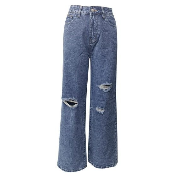 Fjofpr 50% off Clear!Straight Leg Jeans for Women Womens Jeans Trendy Fall 2024 Women's Ice Silk Thin Solid Color With Drawstring Pocket Straight Leg Work Pants