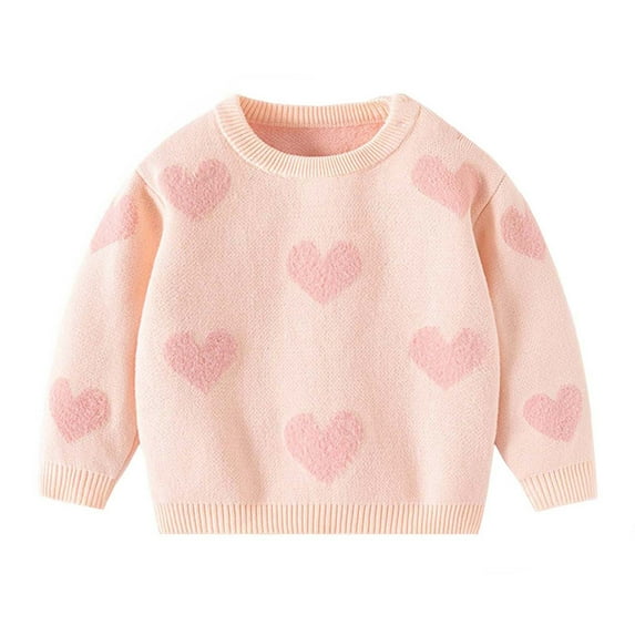 Fjofpr 50% off Clear! Toddler Girl Clothes Clearance Under $10 Toddler Girl Clothes 3T Winter Little Heart Sweet Skin-friendly Children's Knitted Sweater