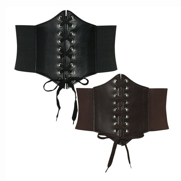 Fjofpr 50% off Clear! Black Corset Tops for Women Lace Up 2PC Women Solid Color Wide Style Adjustable Strap Court Style Corset 68cm