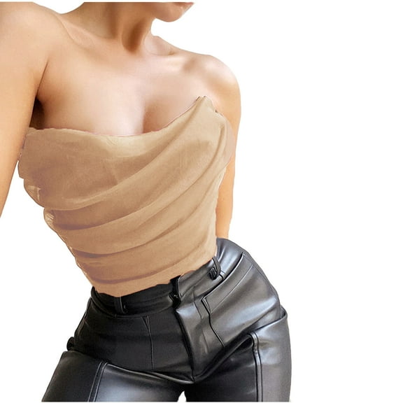 Fjofpr 50% off Clear! Corsets for Women Top Women Casual Sexy Eyelet Lace-up Solid Fishbone Court Vintage Corset Straps Tank Top