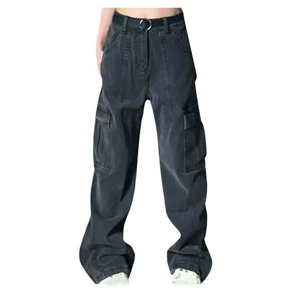 Fjofpr 50% off Clear!Straight Leg Jeans for Women Jeans for Women Trendy Long Women's Color High Waisted Versatile Straight Slender Loose Leg Pants