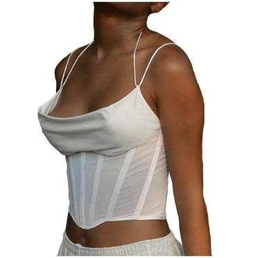 Fjofpr 50% off Clear! White Corset Tops for Women Fashion Women Sexy Corset Camisole Sleeveless Underwear Vest Blouse Tops