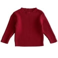 thumbnail image 1 of Fjofpr Baby Boy Clothes Clearance Under $10 Children's Men And Women Long Sleeves Round Neck High Collar Strip Stretch Slim Versatile Knitted Sweater Bottoming Shirt, 1 of 5