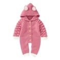 thumbnail image 1 of Fjofpr Baby Boy Clothes Winter Baby Boy Clothes 12-18 Months Baby Boy Clothes Clearance Newborn Baby Girls Boys Winter Warm Knit Outwear Sweater Hooded Romper Jumpsuit（0-24M）, 1 of 9