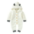 thumbnail image 1 of Fjofpr Baby Girl Clothes 12 Months Newborn Baby Girls Boys Winter Warm Knit Outwear Sweater Hooded Romper Jumpsuit（0-24M）, 1 of 9