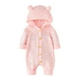 thumbnail image 1 of Fjofpr Baby Girl Clothes Clearance under $10 Baby Girl Clothes 12 Months Clearance （3-24months）Newborn Infant Baby Girls Boys Winter Warm Coat Knit Outwear Hooded Jumpsuit, 1 of 3