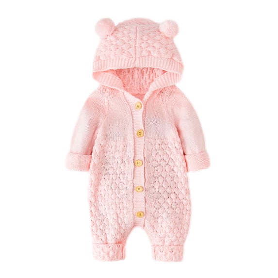Fjofpr Baby Girl Clothes Clearance under $10 Baby Girl Clothes 12 Months Clearance (3-24months)Newborn Infant Baby Girls Boys Winter Warm Coat Knit Outwear Hooded Jumpsuit