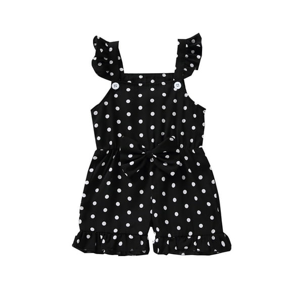 Fjofpr Baby Girl Clothes Clearance under $10 Baby Girl Clothes 12 Months Jumpsuits for Babies Toddler Baby Girls Ruffles Printed Bowknot Suspender Romper Jumpsuit
