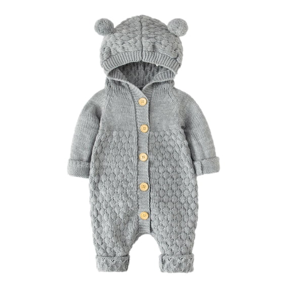 Fjofpr Baby Girl Clothes Clearance under $10 Baby Girl Clothes 24 Months (3-24months)Newborn Infant Baby Girls Boys Winter Warm Coat Knit Outwear Hooded Jumpsuit