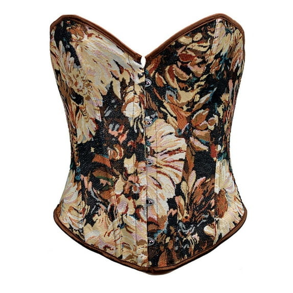Fjofpr 50% off Clear! Brown Corset Tops for Women Women Print Bandage Sexy Court Vintage Corset Straps Tank Top
