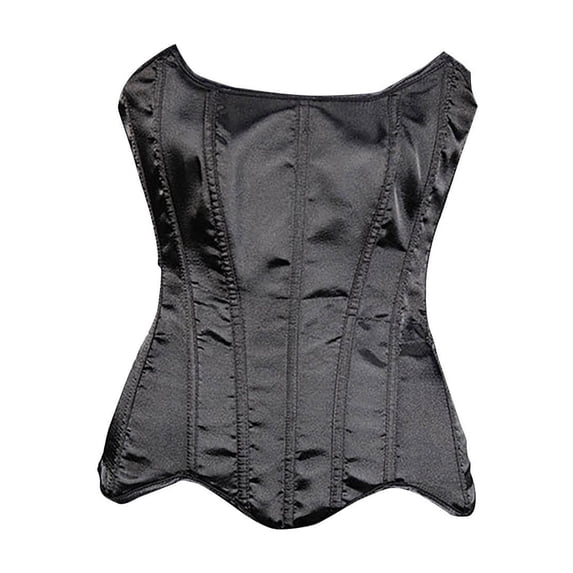 Fjofpr Black Corset Tops for Women Fashion Women Style Solid Color Backless Ribbon Waist Camisole Shapewear Tops