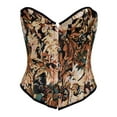 thumbnail image 1 of Fjofpr Black Corset Tops for Women Lace Up Women Print Bandage Sexy Court Vintage Corset Straps Tank Top, 1 of 9