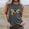 thumbnail image 1 of Fjofpr Black Tank Dress 2024 Women's New Loose Casual Fashion Crew-neck All-matching Printed Top Gray XXL, 1 of 4