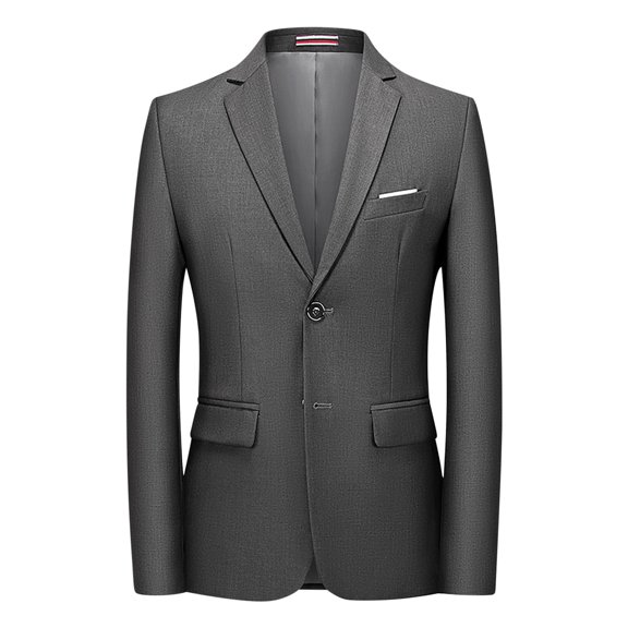 Fjofpr Blazer Men Casual New Casual Men Solid Matching Breasted Slim Middle-aged Suit Long Sleeve Hoodless Casual Outwear Jackets