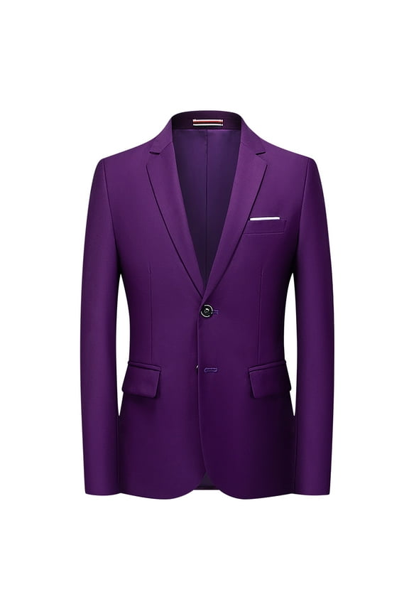 Blazers for Men Big and Tall New Casual Men Solid Matching Breasted Slim Middle-aged Suit Long Sleeve Hoodless Casual Outwear Jackets