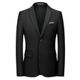 thumbnail image 1 of Fjofpr Blazers for Men Black New Casual Men Solid Matching Breasted Slim Middle-aged Suit Long Sleeve Hoodless Casual Outwear Jackets, 1 of 1