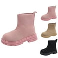 thumbnail image 1 of Fjofpr Boots for Girls Size 11 Girls Shoes Fall Girls' Solid Color Flying Knitting Sports High-top Shoes Children's Fashion Boots Girls' Low Boots 4.5 Years, 1 of 6