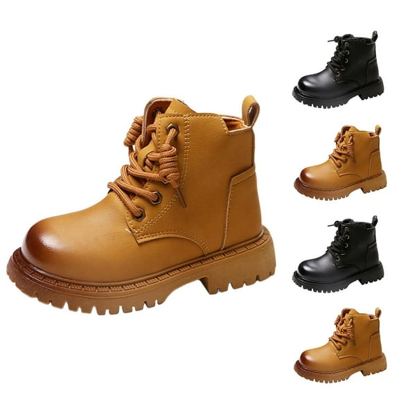 Fjofpr Boys Boots Shoes for Little Boys Size 13/1 Fall Girls' Boots Children's British Style Short Boots Fashionable For Middle And Older Children 7.5 Years