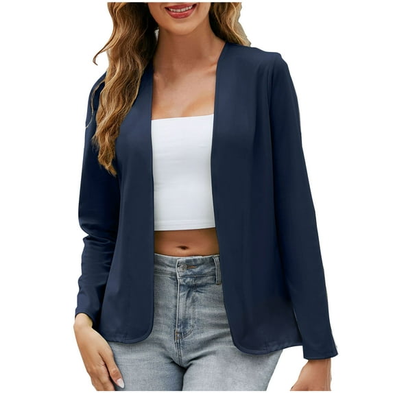 Fjofpr Cardigans for Women Trendy Women'S Casual Lightweight Blazer Jacket-Long Sleeves Open Front Women's Color Casual Fashion Long-sleeved Cardigan Jacket Coat Outerwear