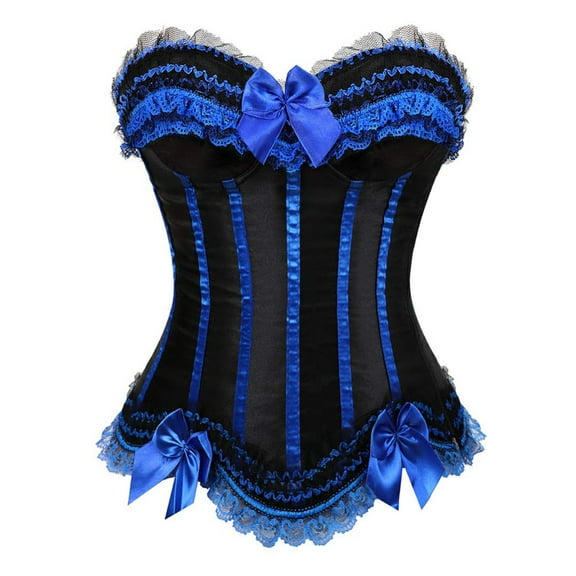 Fjofpr Clearance Blue Corset Tops for Women Plus Size Corsets For Women Black Bustier Lingerie For Halloween Costume Dress Bustier Top Gothic Shapewear Sexy Underwear