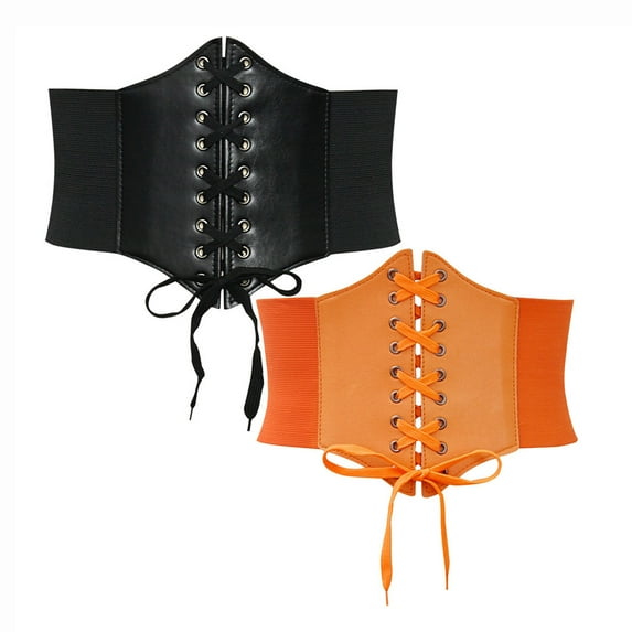 Fjofpr Clearance Clearance Sale Brown Corset Tops for Women 2PC Women Solid Color Wide Style Adjustable Strap Court Style Corset 68cm