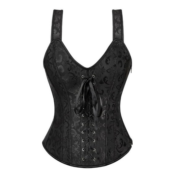 Fjofpr Clearance Clothes Black Corset Tops for Women Lace Up Corsets For Women Overbust Corset Bustier Lingerie Top Gothic Shapewear Sexy Underwear