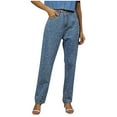 thumbnail image 1 of Fjofpr Clearance Clothing Straight Leg Jeans for Women Womens Jeans Trendy Fall 2024 Women'S Mid-Waist Pocket Straight Leg Denim Casual Pants, 1 of 8