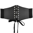 thumbnail image 1 of Fjofpr Sale Black Corset Tops for Women Lace Up Women Fashion Court Style Strap Waist Cover Decoration Wide Waist Belt Waist 108cm, 1 of 2