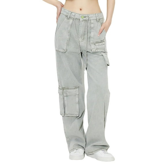 Fjofpr Sale Deal Baggy Jeans for Woman Women's Slim Fitting High Waisted And Buttocks Up Denim Flared Pants