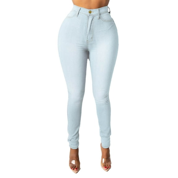 Fjofpr Clearance Sale Deal Jeans for Women Plus Size Clearance Womens Hole Button Zipper Pocket Casual Flares Wide Leg Slim Pants