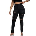 thumbnail image 1 of Fjofpr Clearance Sale Deal Ripped Jeans for Women Clearance Womens Fashion Summer Solid Casual Pocket Buton Zipper Long Jeans Pants, 1 of 9