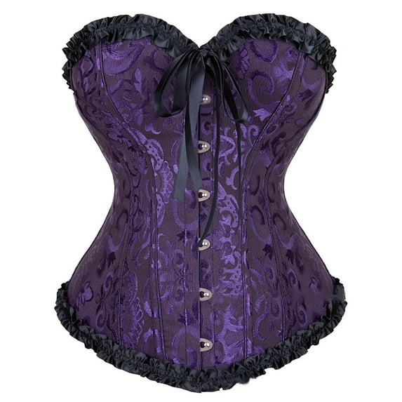 Fjofpr Clearance Sale Purple Corset Tops for Women Fashion Women's Plus Size Boned Corsets Shapewear Outfit Solid Sexy Underwear Shapewear