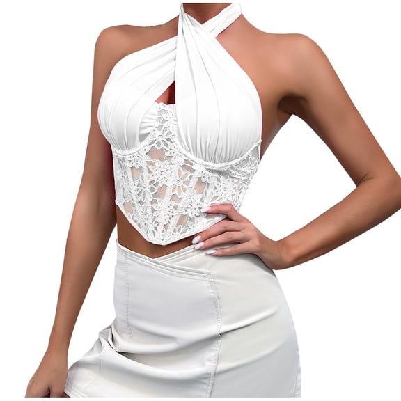 Fjofpr Clearance White Corset Tops for Women Fashion Women's Plus Size Button Lace Boned Corsets Shapewear Outfit Sexy Underwear Shapewear