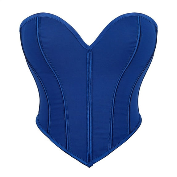 Fjofpr Clothes Blue Corset Tops for Women Fashion Women's Casual Solid V-Neck Bodybody Shape Waist Trainer Underbust Corset Belt Wear Top