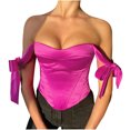thumbnail image 1 of Fjofpr Clothes Corsets for Women on Clearance Fashion Women Style Solid Color Backless Ribbon Waist Camisole Shapewear Tops, 1 of 5