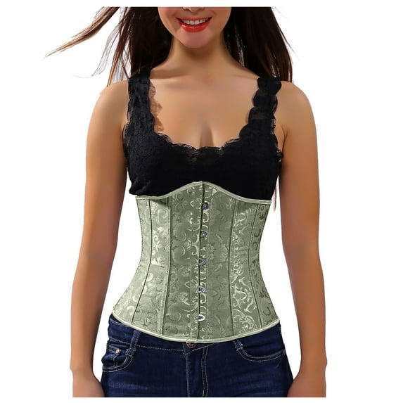 Fjofpr Clothes Green Corset Tops for Women Women Shapewear Cinchers Waist Trainer Underbust Corset Belt Stomach Wrap Body Shaper Workout Girdle