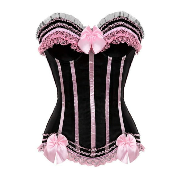 Fjofpr Clothes Pink Corset Tops for Women Plus Size Corsets For Women Black Bustier Lingerie For Halloween Costume Dress Bustier Top Gothic Shapewear Sexy Underwear