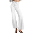 thumbnail image 1 of Fjofpr Clothing Straight Leg Jeans for Women High Waisted Jeans for Women Long Women's Casual Large Pocket High Waist Versatile Straight Tube Loose Wide Leg Denim Pants, 1 of 7