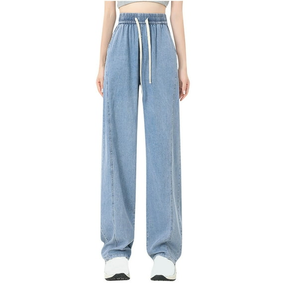 Fjofpr Clothing Straight Leg Jeans for Women Wide Leg Jeans Women High Waisted Long Women'S High Waist All Straight Leg Wide Leg Pants Jeans