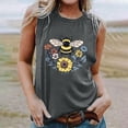 thumbnail image 1 of Fjofpr Crop Top Tanks for Women 2024 Women's New Loose Casual Fashion Crew-neck All-matching Printed Top Gray XL, 1 of 4