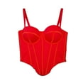thumbnail image 1 of Fjofpr Cyber And Monday Deals Red Corset Tops for Women Women Irregular Fishbone Corset Inside With Outside Wearing Suspenders Female Corset Waist, 1 of 6