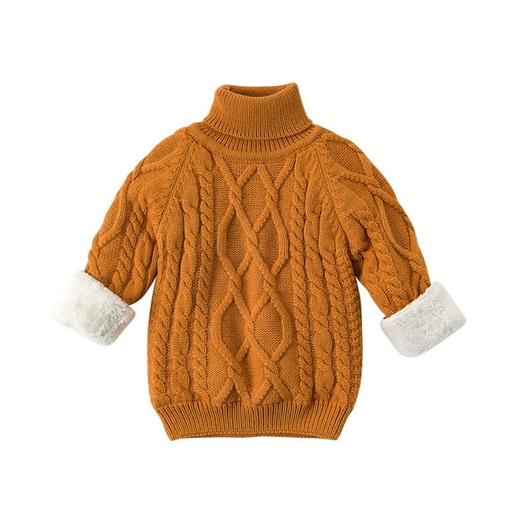 FjofprGirl Clothes Under $10 Girl Sweaters 6-9 Kids Boys And Girls Fashion Cute Thickening Warm Long Sleeved Warm Turtleneck Sweater