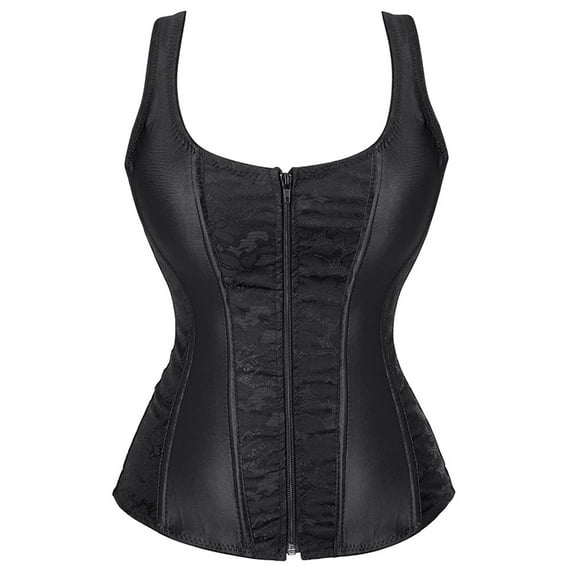 Fjofpr Cyber & Monday Deals Black Corset Tops for Women Corsets For Women Overbust Corset Bustier Lingerie Top Gothic Shapewear Sexy Underwear