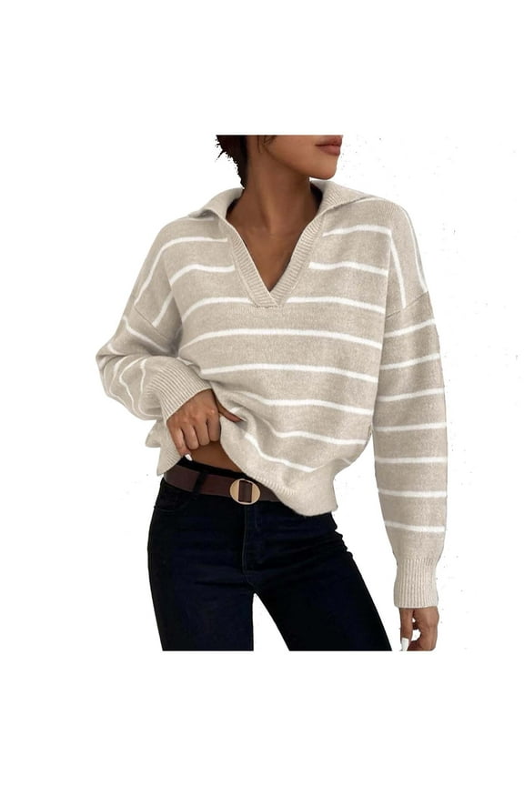 Fall Sweaters for Women 2024 Trendy Fashion Women's Casual Long Sleeved Printing Stand Collar Lattice Seater