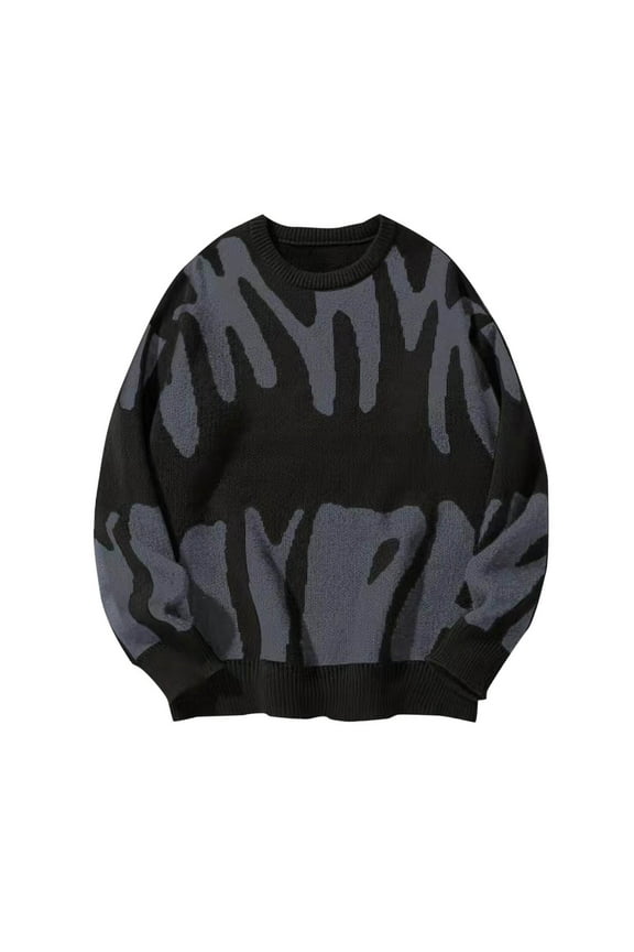 Mens Sweaters Fall Designer Men's Round Neck Solid Color Return To The Ancients Lazy Loose Fashion Sweater Jacket