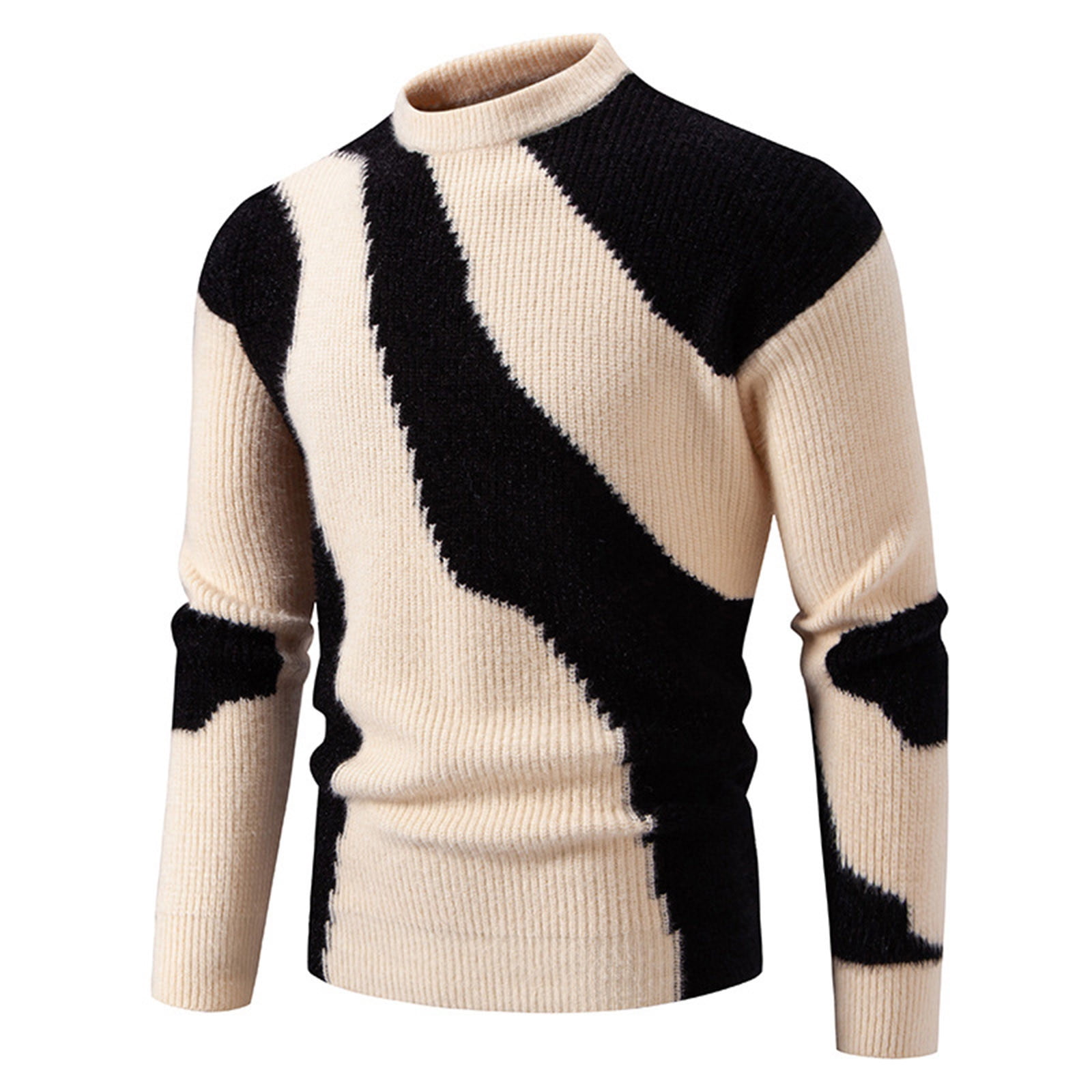 Fjofpr Cyber and Monday Deals Mens Sweaters Casual Soft Man Color Match ...